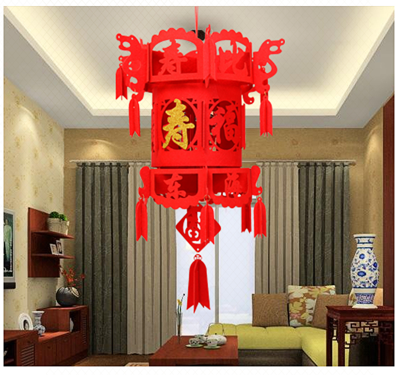 祝寿过寿贺寿用品老人过寿灯笼宫灯寿字装饰毛毡福如东海寿比南山祝寿