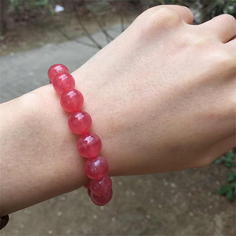 天然红纹石手链冰种 阿根廷7a红纹石高冰单圈水晶手串礼物 高冰9mm