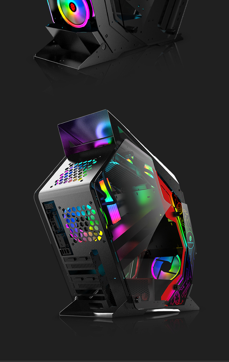 爱国者通用玩嘉战兽异形电脑机箱防盗螺丝台式机网咖水冷全透明电竞