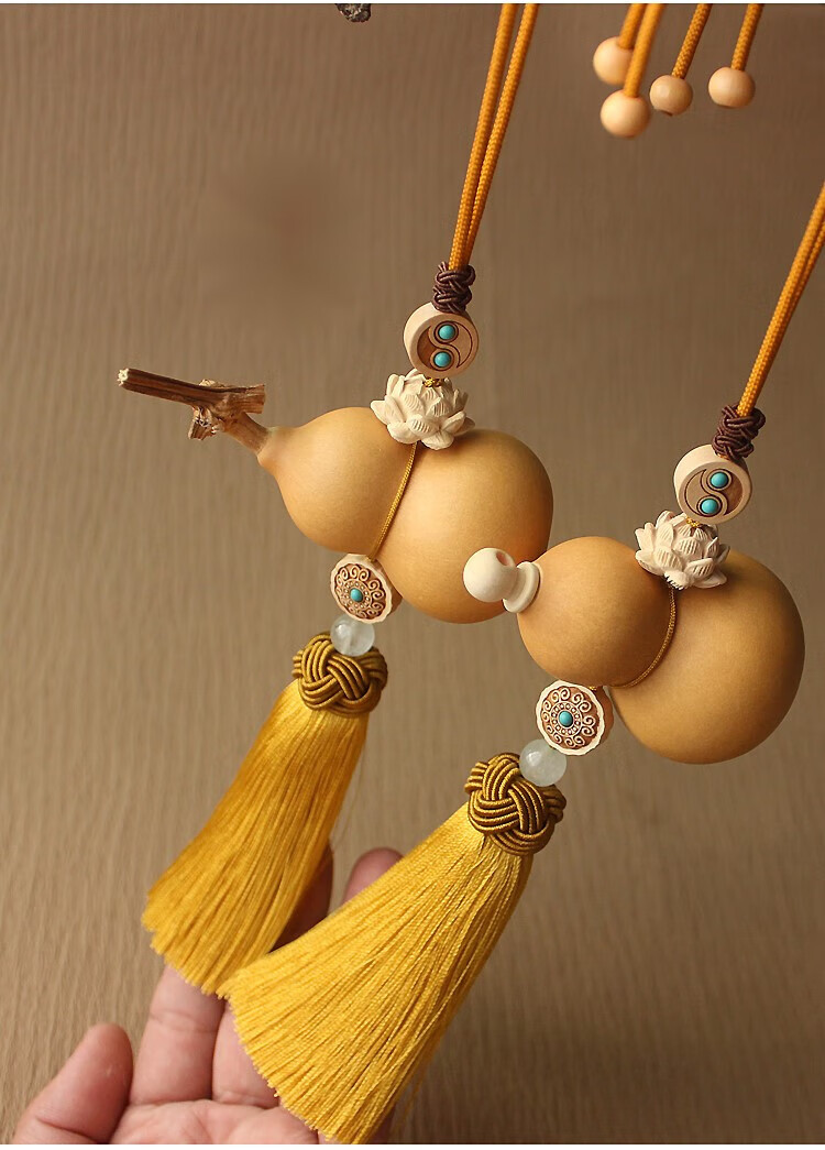 葫芦挂件门对门门口大门对客厅卧室玄关金色流苏莲花挂饰 大门对厨房