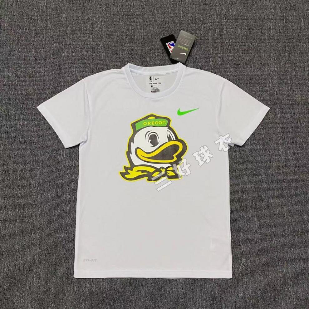 nacc俄勒冈大学鸭子速干短袖t恤北卡冈萨加篮球热训练投篮服男 鸭子