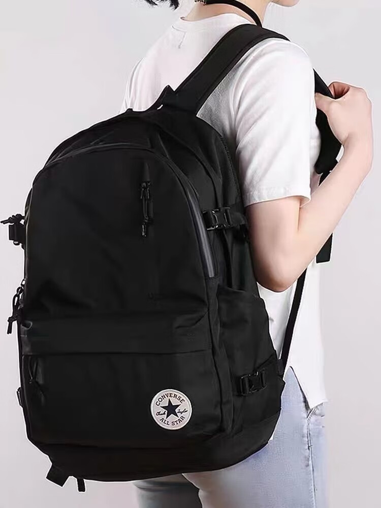 情侣背包男女学生书包休闲百搭校园帆布电脑背包 t64-kw象牙白【图片