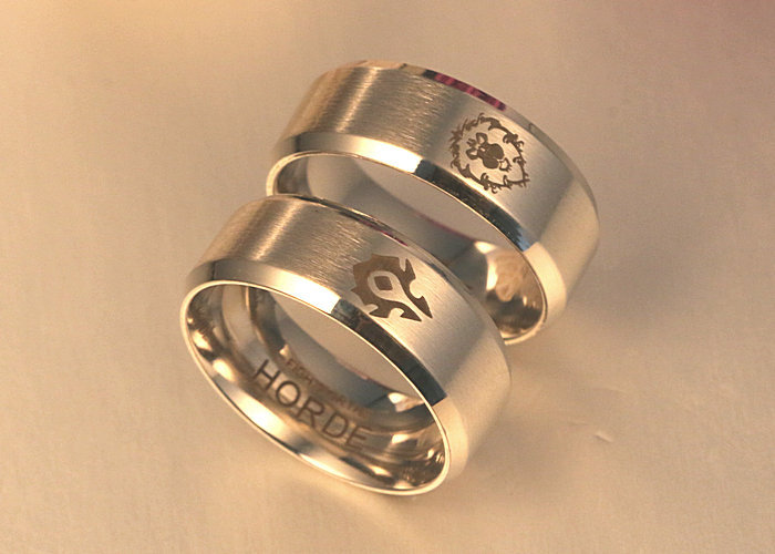 魔兽世界戒指男士游戏部落联盟钛钢指环魔兽世界周边饰品不锈钢手饰y