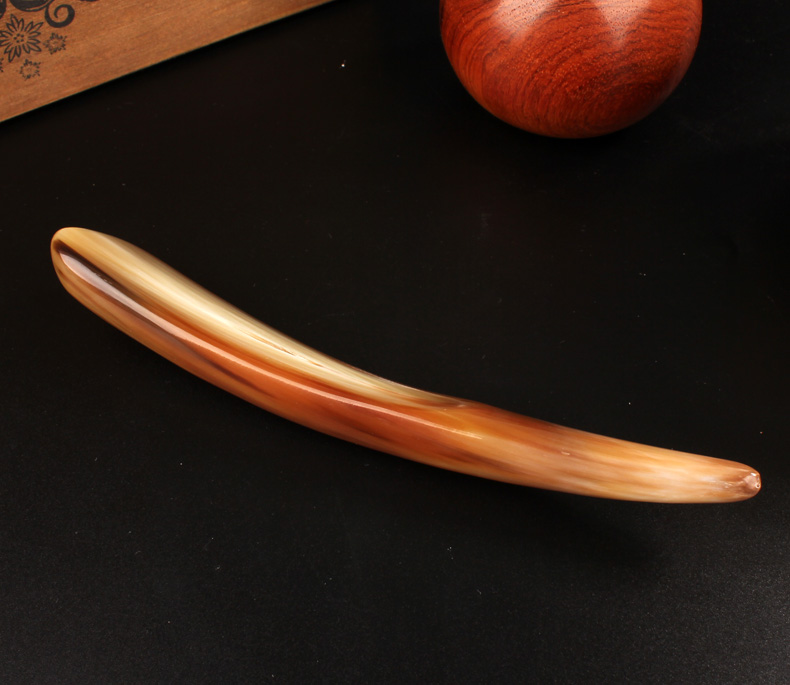 壮姑娘 牛角板刮痧棒拔筋点穴按摩背部腿部拔经美容院全身用 牦牛角