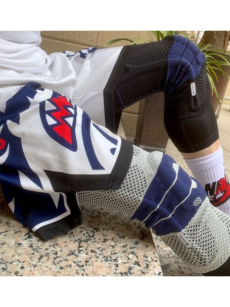 芬护膝 第八代篮球护膝nba款半月板防滑款 八代黑蓝色 3码【图片 价格