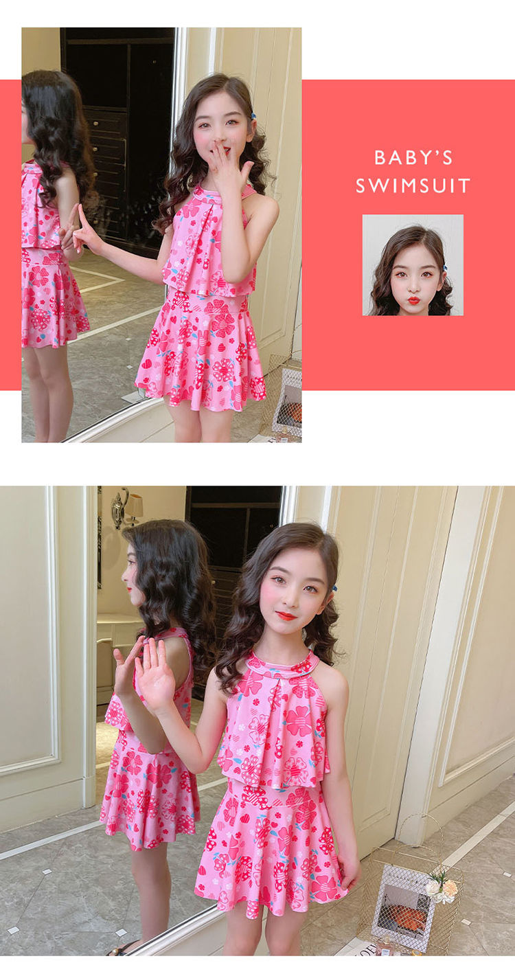 儿童泳衣小学生泳衣女孩中大童分体比基尼可爱公主韩版运动儿童游泳装