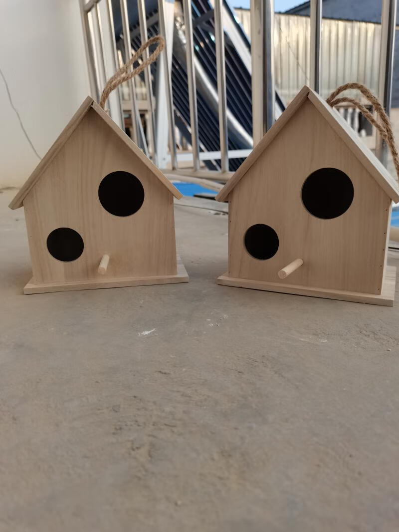 鸟窝实木燕子鸟用繁殖箱户外屋檐木制鸟房木质麻雀鸟用品鸟巢 大号不