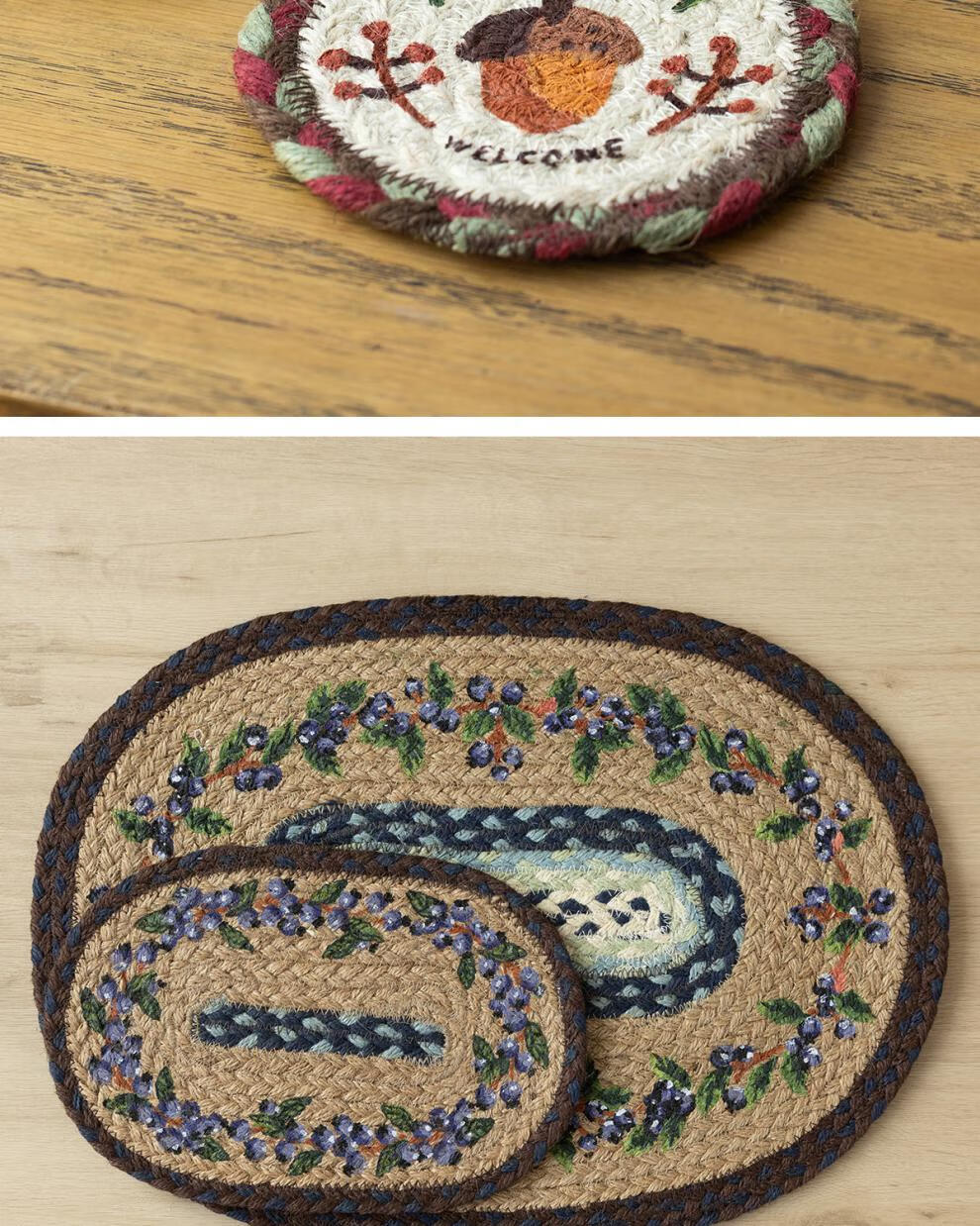 【官方旗舰】北欧风小清新麻绳编织杯垫家居圆形杯垫餐桌椭圆垫隔热防