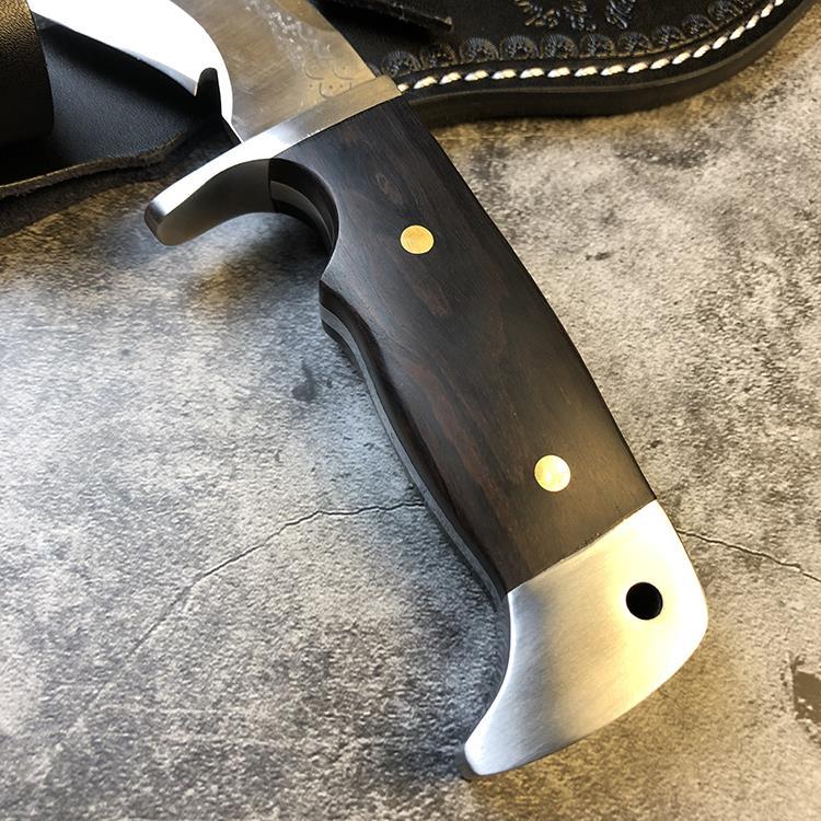尼泊尔真刀 d2钢户外小刀尼泊尔随身军工刀特战防身刀高硬度求生刀 木