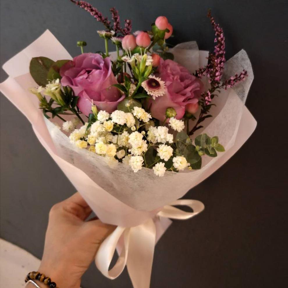 七夕情人节小花束生日红香槟玫瑰花广州同城花店送花上门鲜花速递全国