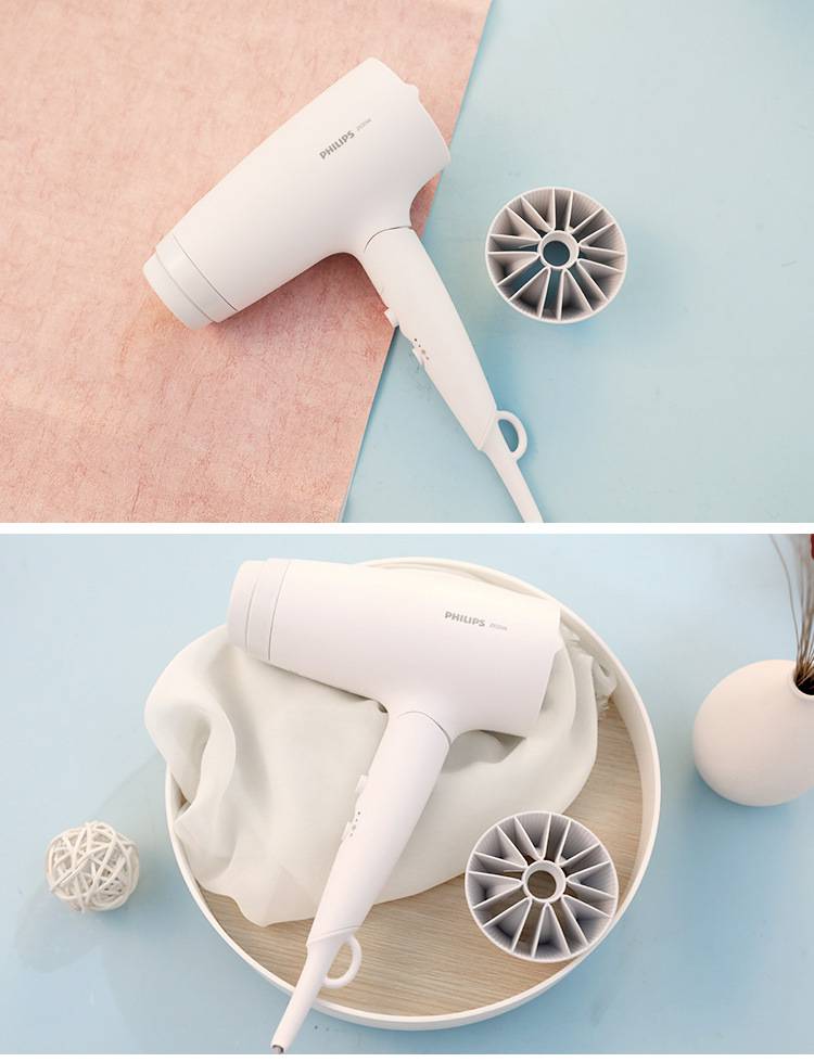 飞利浦(philips)小花筒吹风机电吹风家用大功率 负离子可折叠 bhd356
