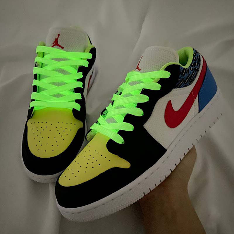 适配n·ike耐··克aj·1af1空军一号dunk电玩像素夜光荧光cmfy鞋带绳