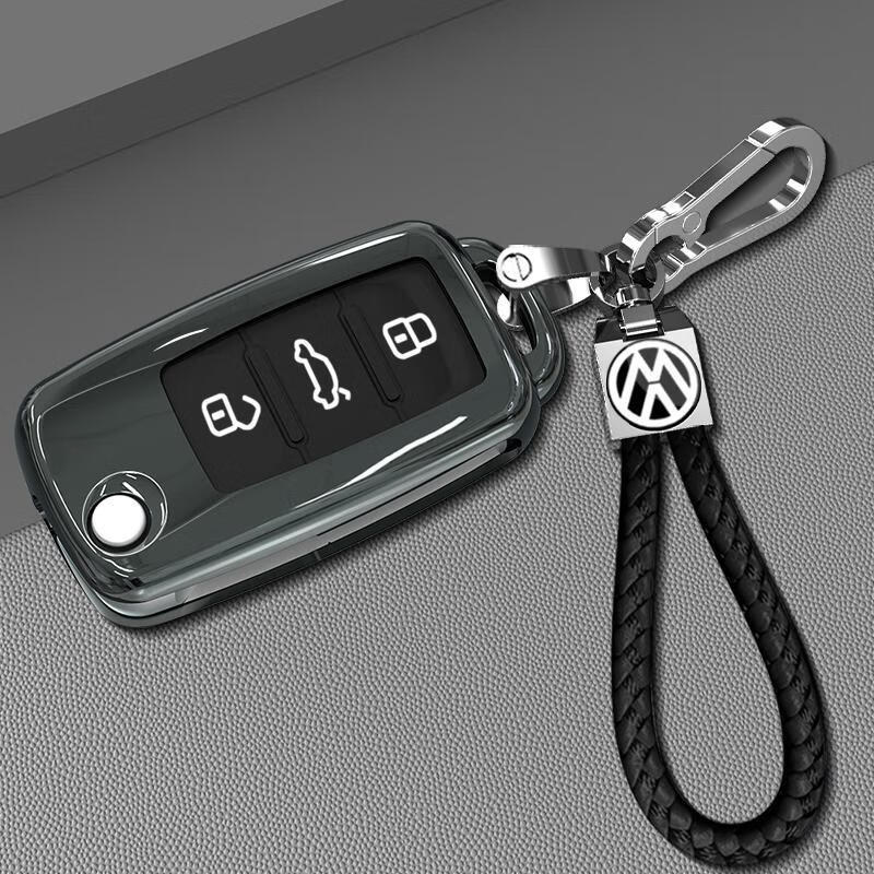 适用大众甲壳虫钥匙套蔚领男女尚酷壳扣汽车用品改装配件装饰内饰红色