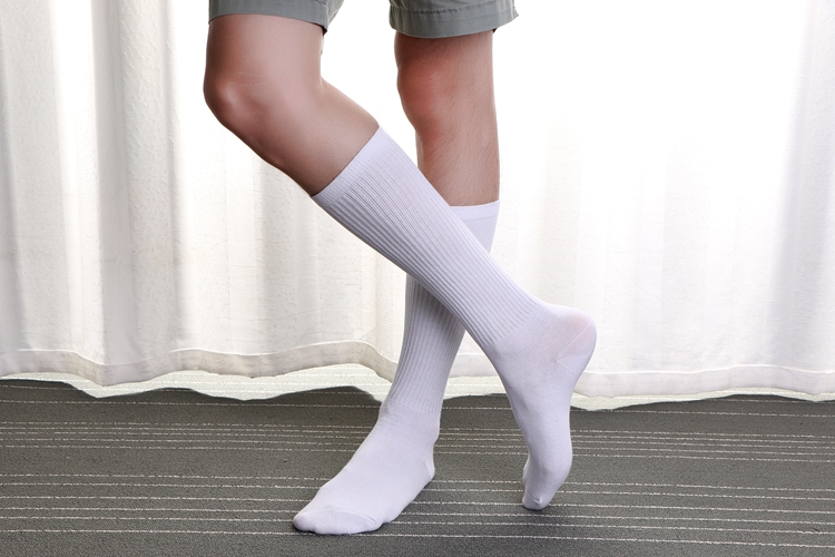 男士白袜子春夏秋条纹棉袜 篮球袜休闲运动袜 白色(长筒) 均码