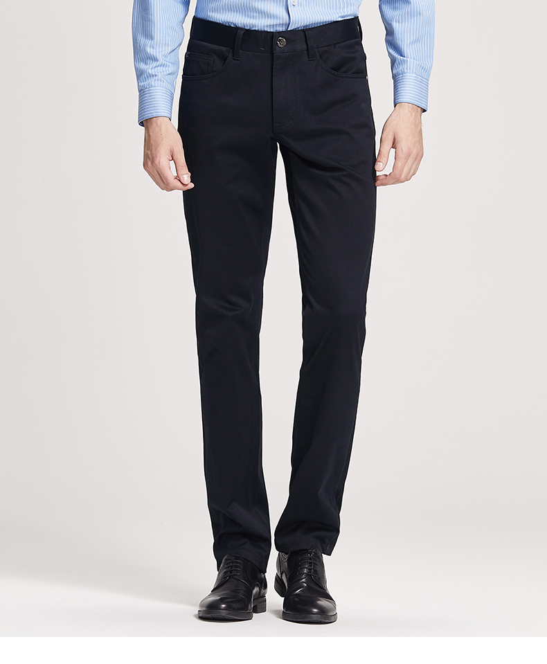 专柜同款九牧王男裤休闲裤男新款深色修身长裤jb1953622藏青修身版97