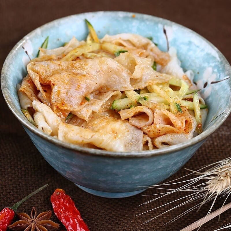 河南干面皮凉皮3斤5斤手工擀面皮凉拌素食河南特产小吃散装 3斤纸箱装