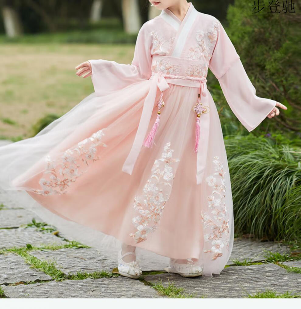 步登驰 嫦娥服装儿童中秋汉服中秋节女童嫦娥舞蹈服古装仙气飘飘超仙