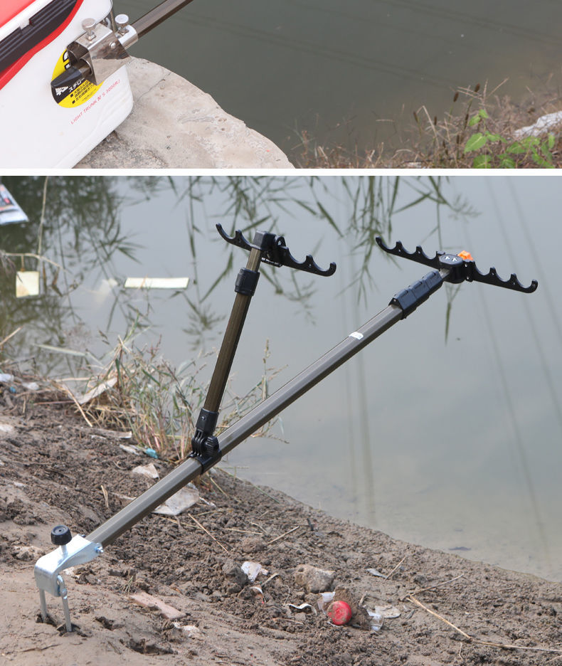 多功能鱼竿支架铝合金炮台支架夜光多竿支架台钓支架钓箱炮台支架 多