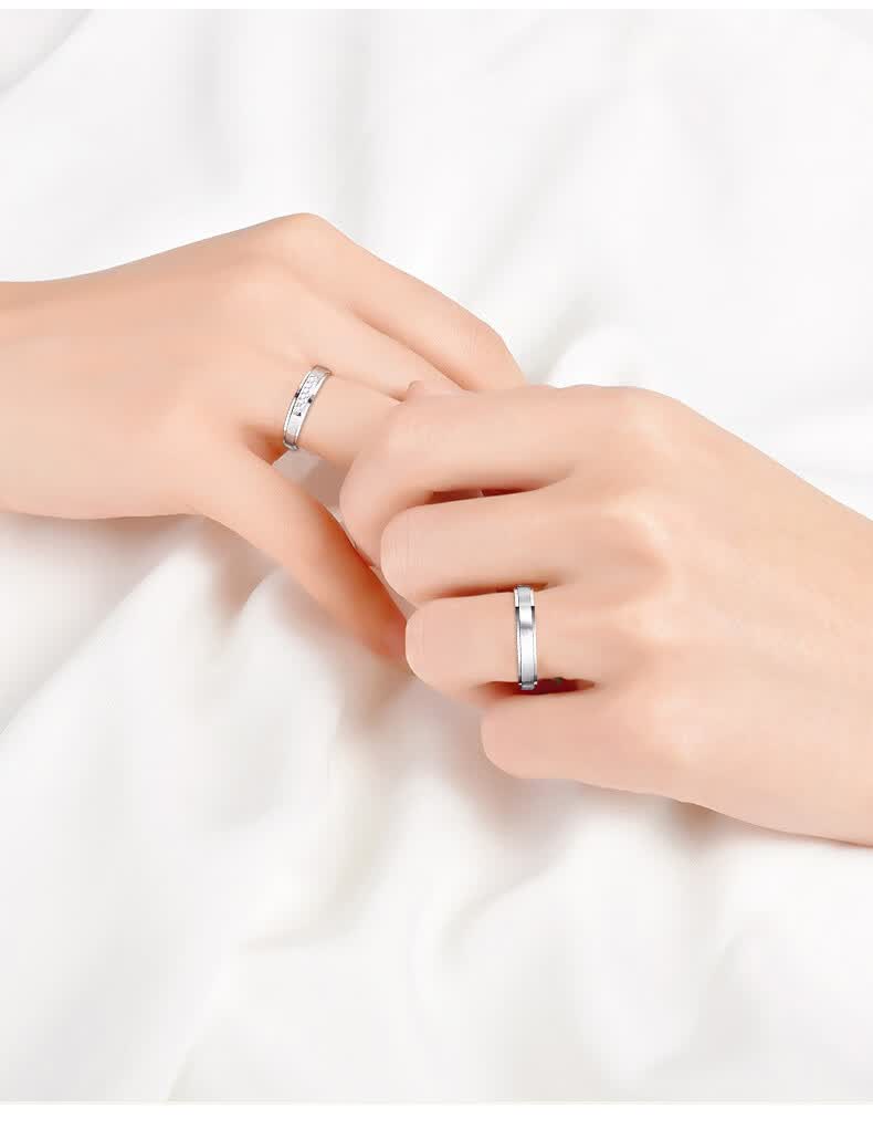 chormkewon18k金宠爱钻戒女戒指白金情侣对戒订婚结婚纪念日送老婆