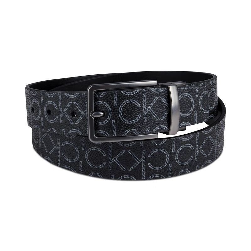 calvinklein凯文克莱男ck腰带皮带针扣双面商务休闲blackm