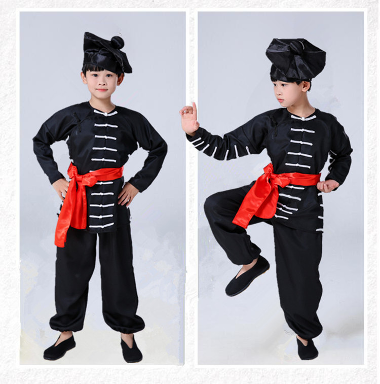 儿童武术服儿童武松打虎戏服成人话剧舞台演出服装老虎照镜子服装武术
