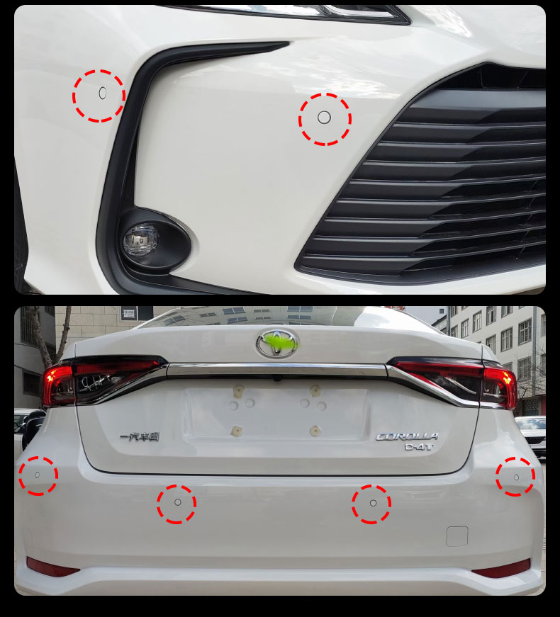 适用于丰田塞纳倒车雷达19-21款卡罗拉雷凌专用款前后倒车雷达 19-21