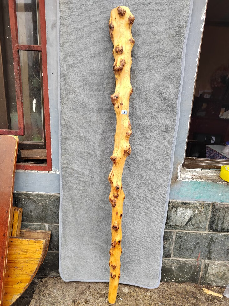 太行崖柏拐杖太行崖柏实木登山杖把玩棒山手仗老人拐杖满榴木鸡翅木