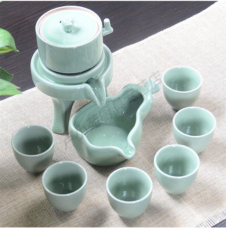 乐盈凡 磨盘茶具 石磨茶具套装 懒人自动茶具套装家用客厅简约现代