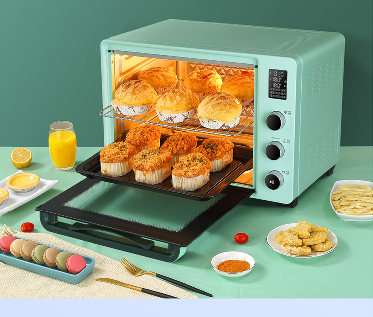 meiling美菱c41电烤箱家用烘焙多功能全自动小型迷你烤箱大容量清新绿