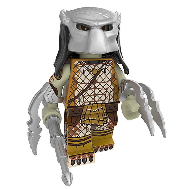 大电影异形杀手铁血战士拼装人仔pg825积木儿童moc玩具 异形 三款套装