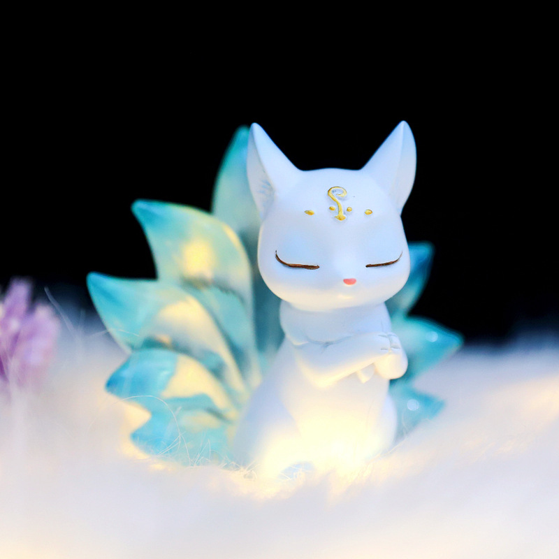 2022网红新款创意古风 上古九狐涂山九尾狐盲盒灵气狐狸开学季礼物