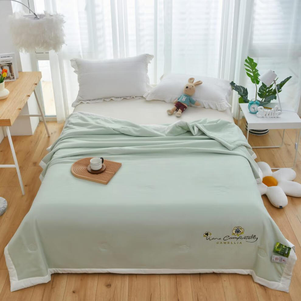 【抖音同款】君罗兰家纺店的小店山茶花大豆夏被单人双人夏季薄被春秋