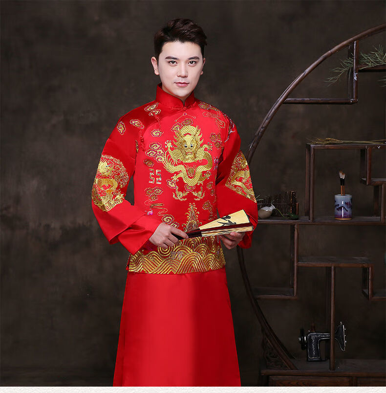 秀禾服男男款秀禾新郎2022年春季年中式结婚礼服古装新郎男士唐装龙凤
