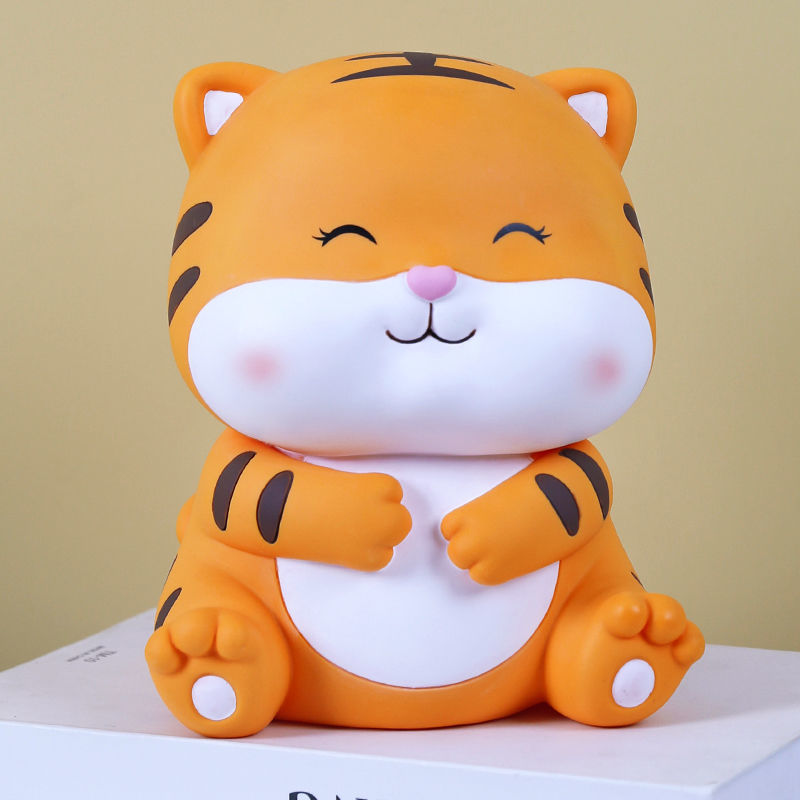 存钱罐可爱老虎年存钱罐可存可取儿童摔不烂储钱蓄罐只进不出ins高