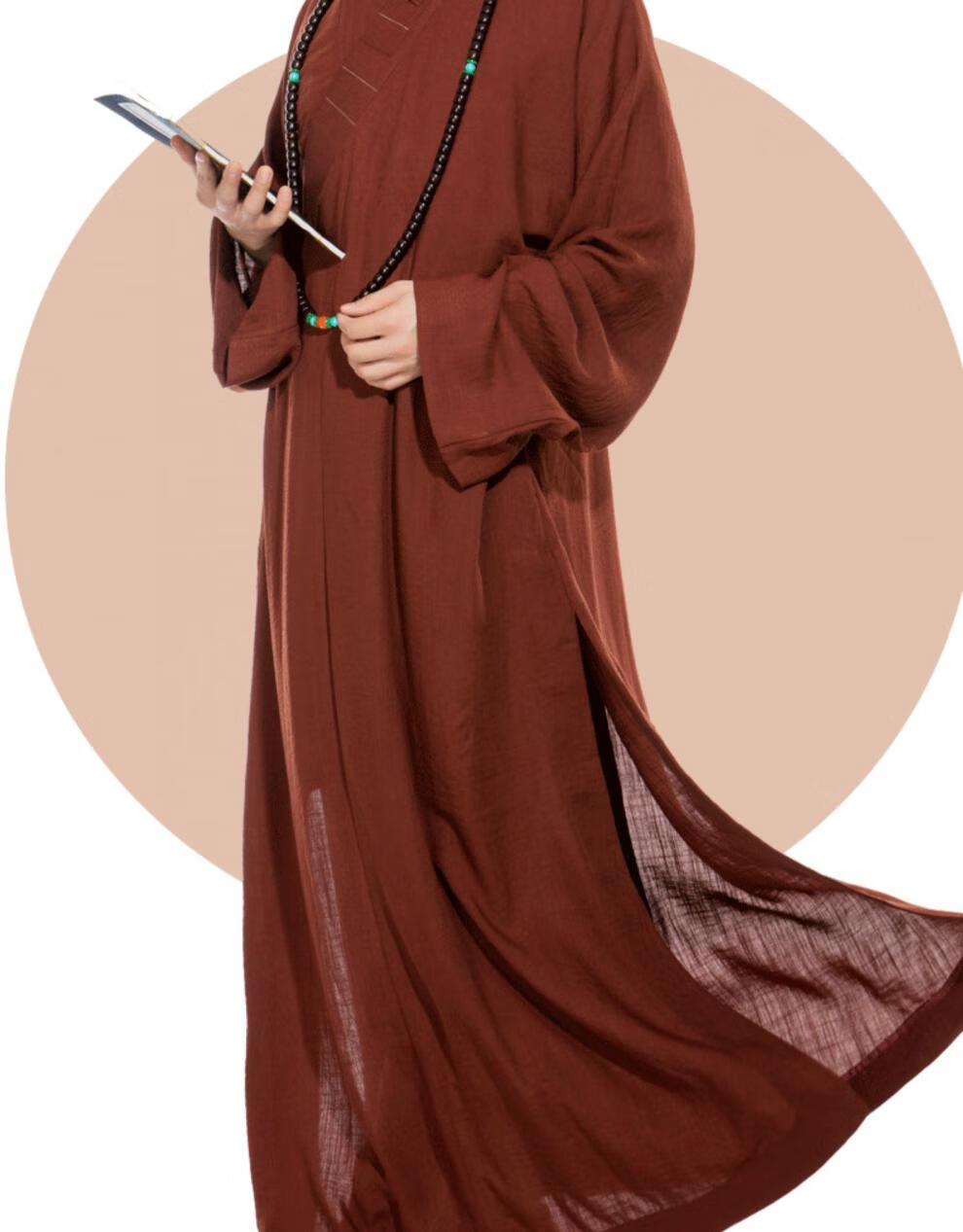 梵林僧服梵林僧服大褂男女春夏韩国麻长褂长袍长衫和尚服僧衣僧袍僧侣