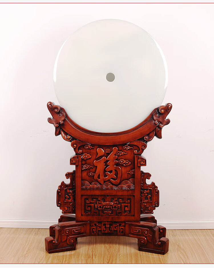 藏宝阁玉石平安扣落地大型摆件公司开业乔迁送礼客厅别墅大厅屏风装饰