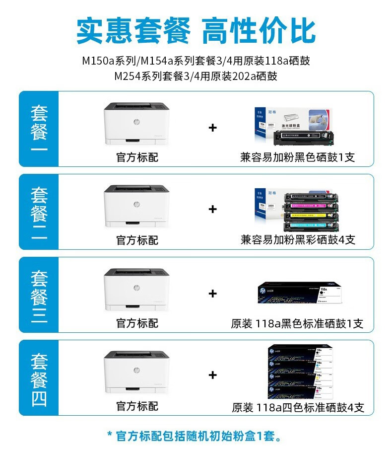 hp惠普150a/150nw/m154a/m154nw/m254nw/m254dw彩色激光打印机小型