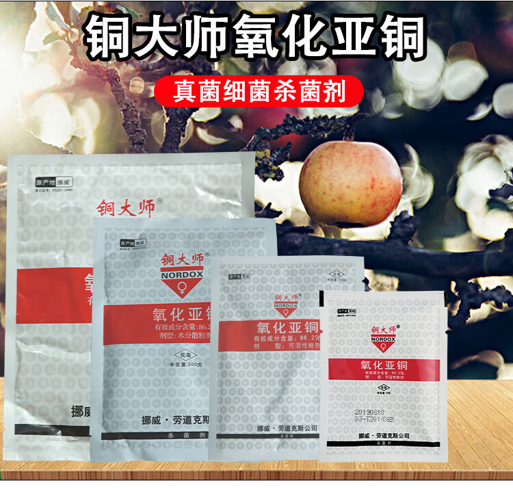 铜大师氧化亚铜862柑橘溃疡病葡萄霜霉疫病斑点落叶病杀菌剂15g