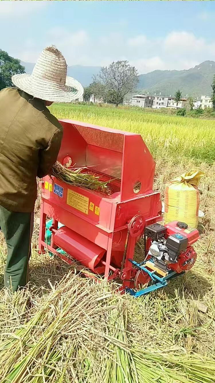 稻谷收割机 打谷机水稻收割机新款家用轻便汽油版收谷机小型柴油机