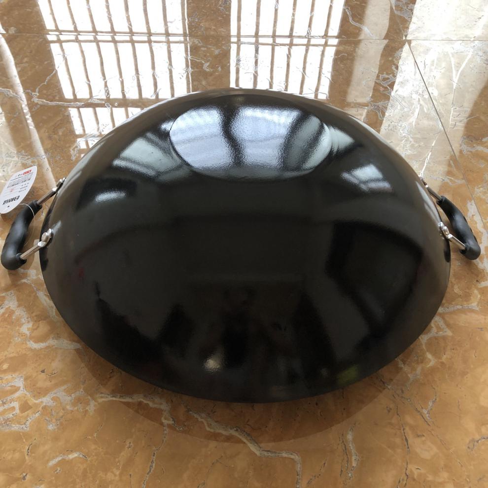 苏泊尔品质炒锅双耳搪瓷炒菜锅无涂层不生锈精铁锅适用燃气灶定制康