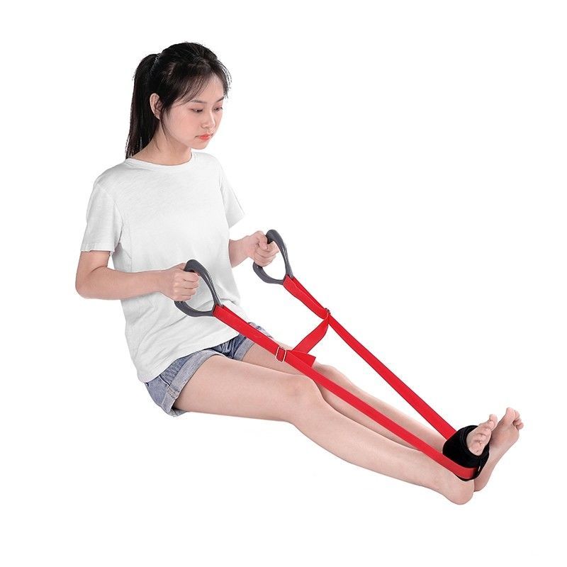 下肢拉伸弹力训练带康复器材腿部力量足弹性锻炼带普通松紧带款红色