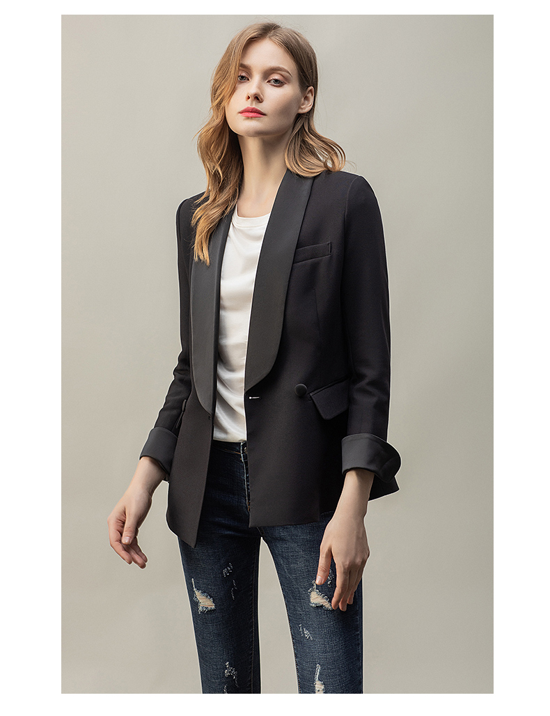 法曼努休闲职业装女正装套装英伦风高端时尚黑色西装套裤气质上班工作