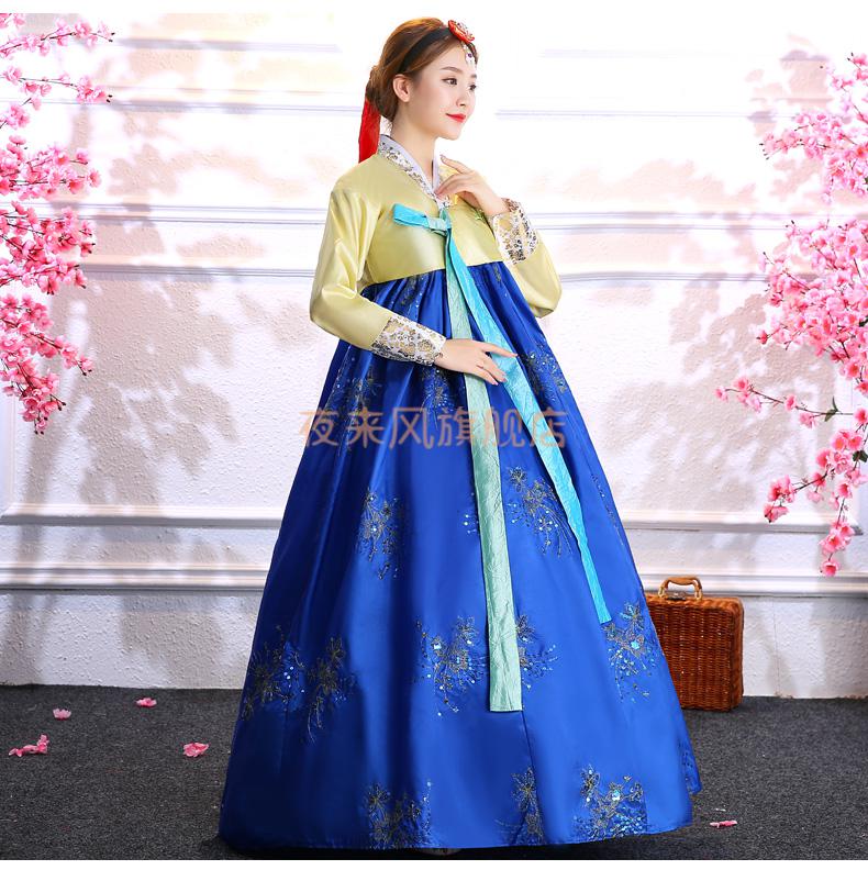 传统韩服古装女装改良韩服女舞蹈服装朝鲜新娘民族表演服古装嫁衣传统