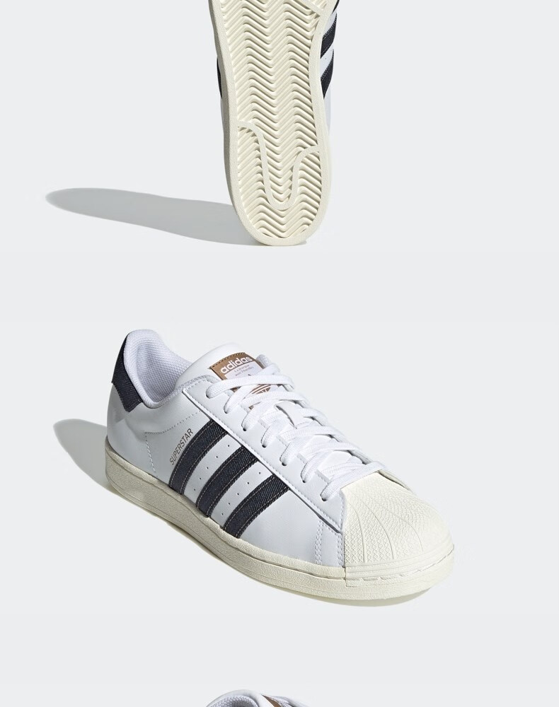 adidas阿迪达斯官网三叶草superstar男女板鞋小白鞋gx5187 白/蓝黑 46