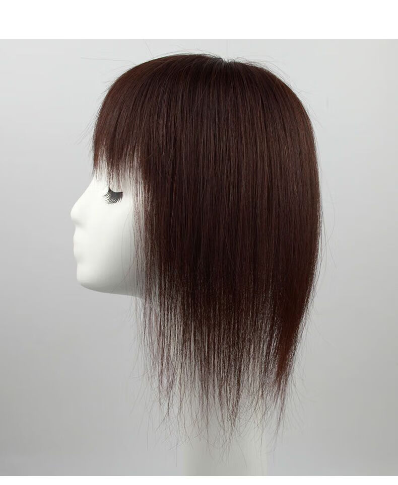 真发头顶补发片遮白发女士假发片加大轻薄透气可齐可斜刘海补发块