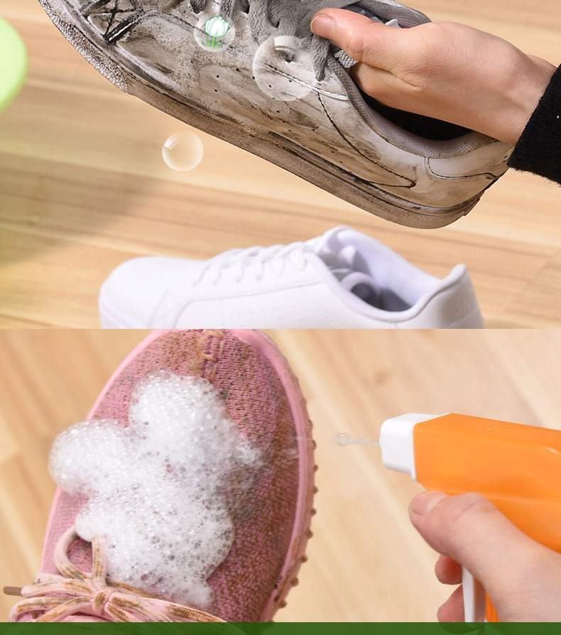 日本进口 小白鞋清洁剂小白神器去污洗白网面洗鞋清洁喷雾泡沫擦鞋刷