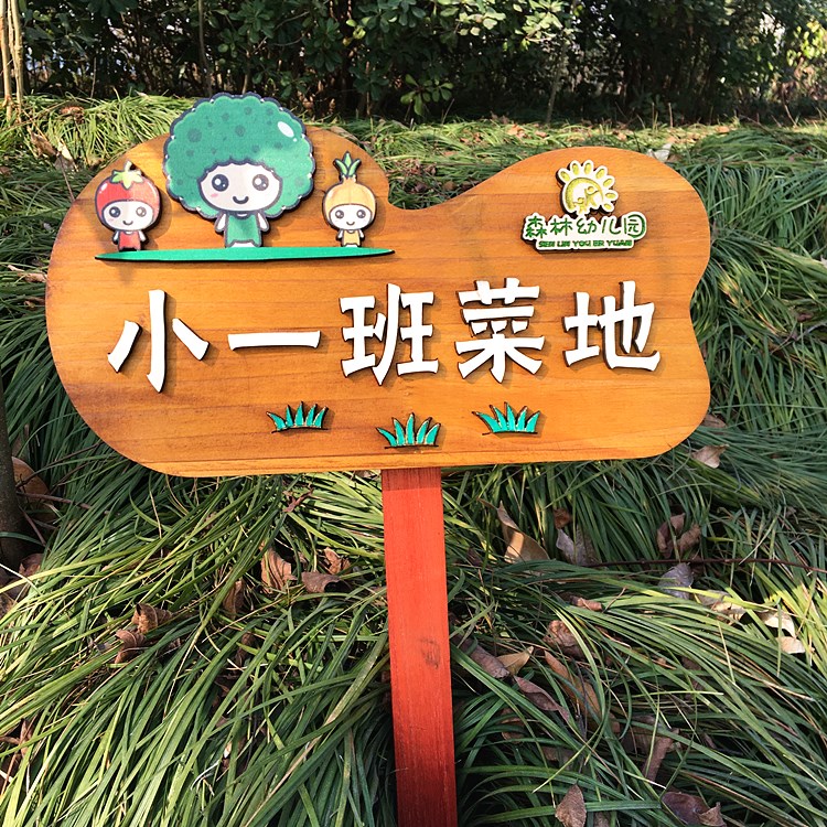 实木植物花草牌标签木质插地户外警示牌标识牌幼儿园菜园种植区牌欧琪