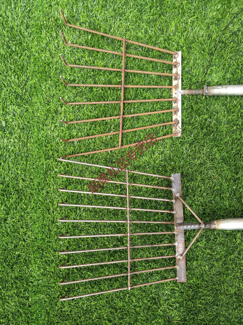 杂物耙松土耙 园林园艺工具草坪专用 14齿搂草耙宽度可调节【图片