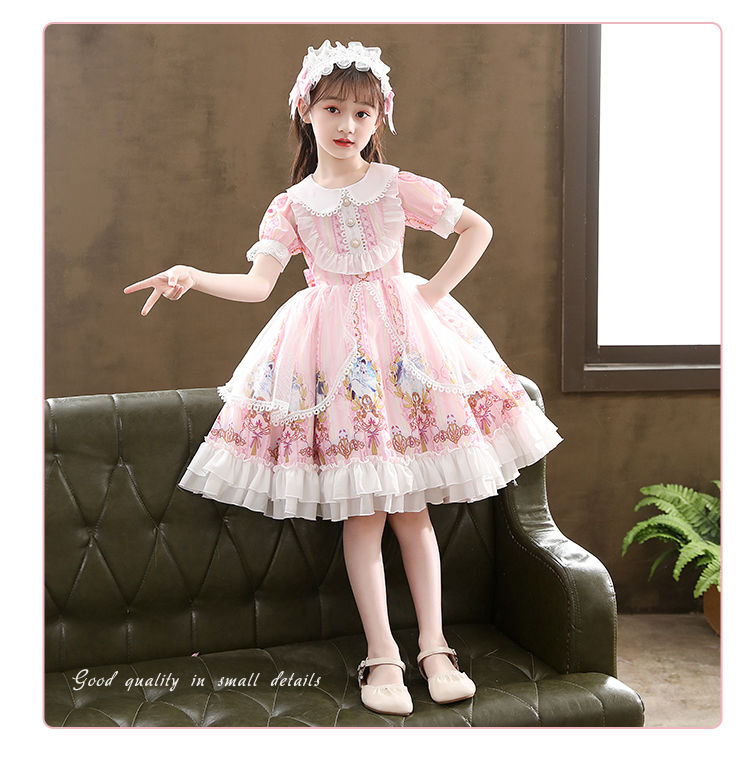 火山鸟儿童洛丽塔裙10岁女童可爱甜美衣服1315岁女孩子夏天穿的裙子