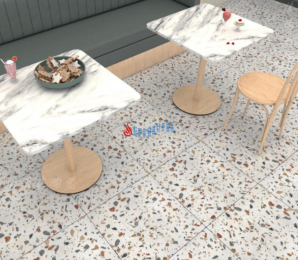 格鲁德彩色水磨石瓷砖600x600客厅防滑地板砖灰色仿古砖800x800厨房